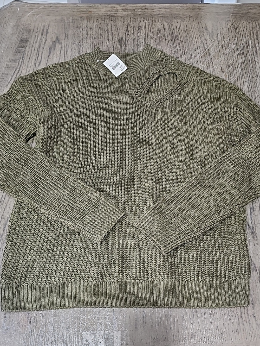 CATO Womens Acrylic Olive Green Sweater Size Large